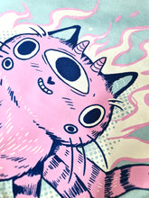 Afbeelding in Gallery-weergave laden, T-shirt with Demon Cat - 100% organic cotton