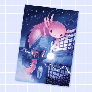 A5 art print 'Axolotl Light'