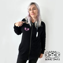 Afbeelding in Gallery-weergave laden, Zip-up hoodie Axolotl - 100% organic cotton
