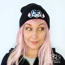 Afbeelding in Gallery-weergave laden, Beanie with Demon Dog - organic cotton and recycled polyester
