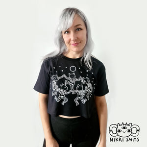 Crop Top with Kitty Coven - 100% organic cotton