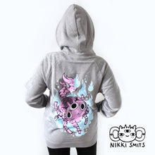 Afbeelding in Gallery-weergave laden, Zip-up hoodie Demon Cat - 100% organic cotton
