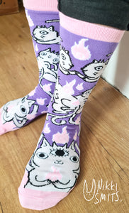 Socks with Demon Cats