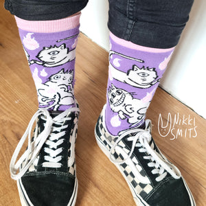 Socks with Demon Cats