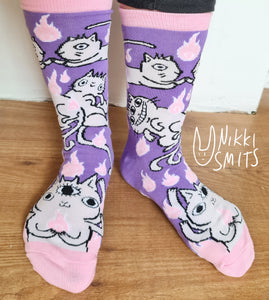 Socks with Demon Cats