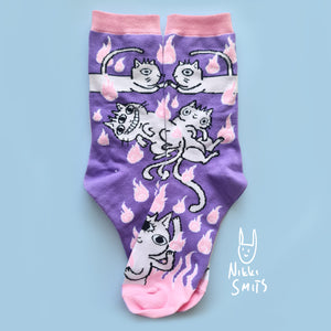 Socks with Demon Cats