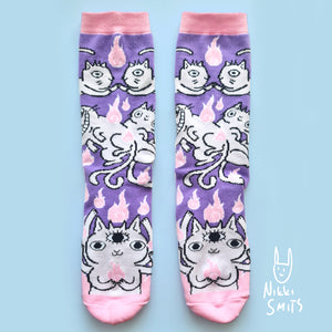 Socks with Demon Cats