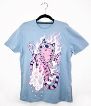 Afbeelding in Gallery-weergave laden, T-shirt with Demon Cat - 100% organic cotton
