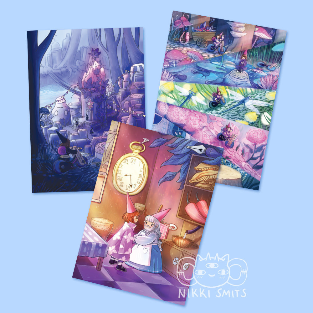 Set of 3 postcards, Will-o'-Wisp