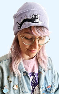 Beanie with Space Longcat - organic cotton and recycled polyester