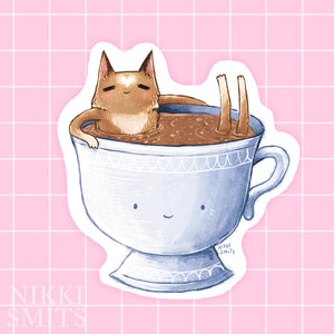 Single Sticker Coffee Cat