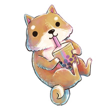 Afbeelding in Gallery-weergave laden, Set of 3 Cute Shiba Inu Boba Tea Stickers
