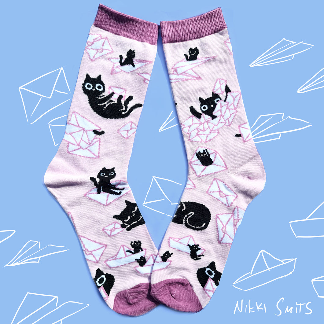 Socks with Mail Cats