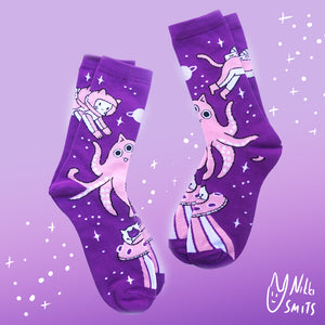 Socks with Space Cat