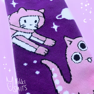 Socks with Space Cat