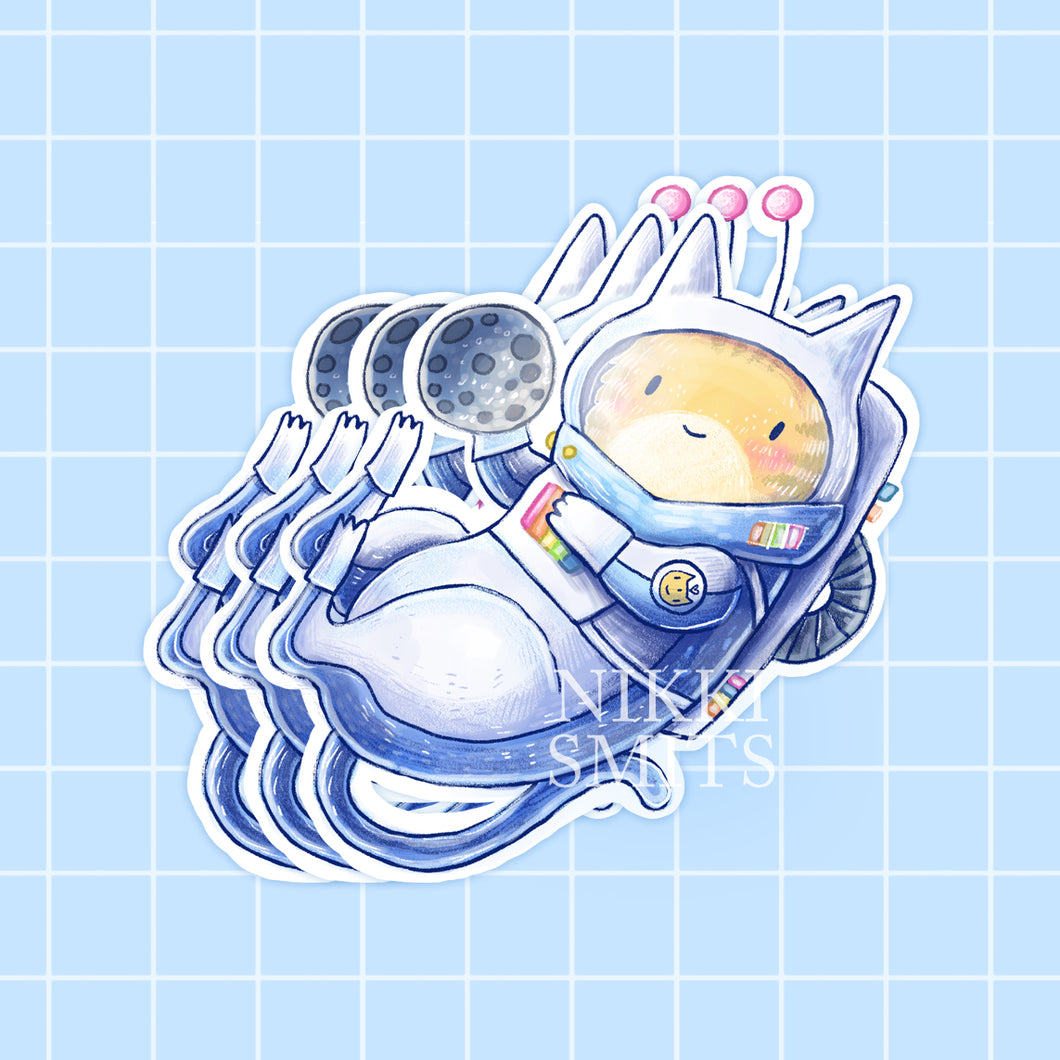 Set of 3 Cute Space Cat stickers