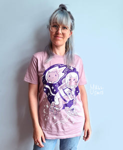 T-shirt with Space Cat - 100% organic cotton