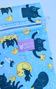 Wetbag Cats and Ducks - Blue SALE!