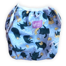 Afbeelding in Gallery-weergave laden, Washable Swimming Diaper Cats and Ducks - Blue SALE!
