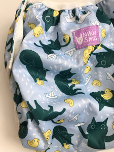 Washable Swimming Diaper Cats and Ducks - Blue SALE!